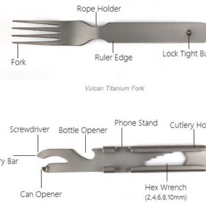 Vulcan: Titanium Cutlery 18 in 1 Multi-tool