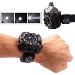 Survival Compass Watch with Flashlight