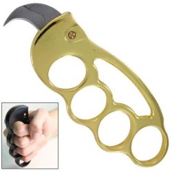 Fighter Knuckles with Automatic Karambit Knife