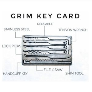 Grim Key Card: Credit Card Sized Lock Pick & Escape System