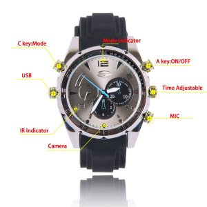 Wristwatch with 1080p Spy Camera