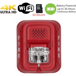 4K Fire Alarm Strobe Spy Camera
