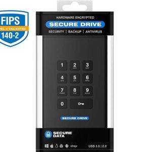 SecureData 500GB SecureDrive KP FIPS 140-2 SSD with Brute Force Protection