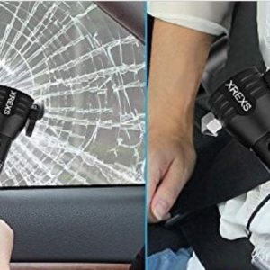XREXS Solar Flashlight with Window Breaker, Seatbelt Cutter