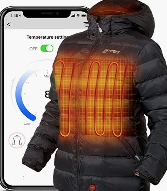 Venture Heat PRO+ Bluetooth Heated Down Jacket - Spy Goodies